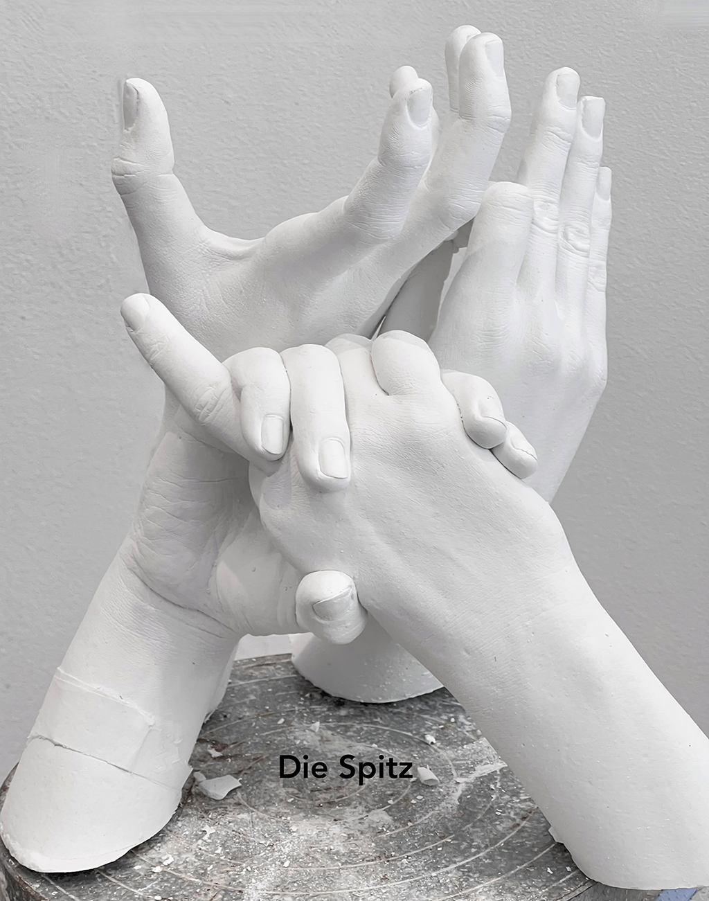 Foto: Handabformung der Band Die Spitz
